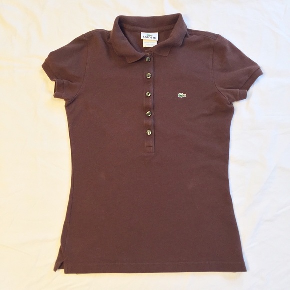 Lacoste Tops - Lacoste Brown Slim Fit Stretch Polo Size 4 Lacoste Tops - Lacoste Brown Slim Fit Stretch Polo Size 4